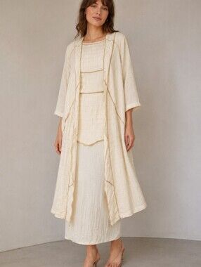 VTG SPENCER ALEXIS 1990s Metallic Gold Three Piece Longline Skirt Set